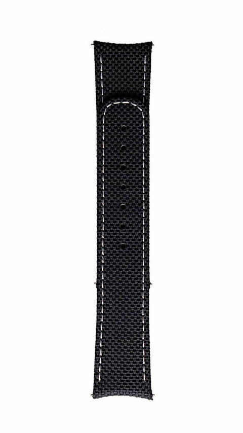 FORMEX ESSENCE "Deployant" Black Nylon Strap with White Stitching (without clasp)