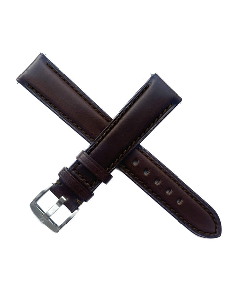 Beaucroft Dark Brown Horween Strap - Brown stitching