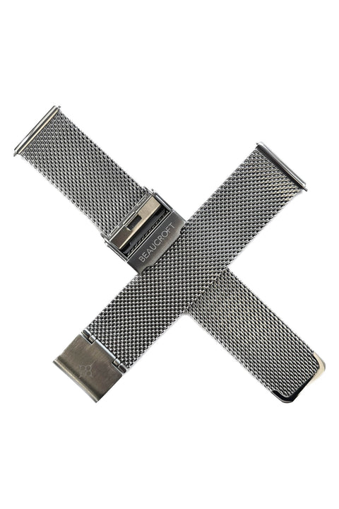 Beaucroft Silver Steel Mesh Strap