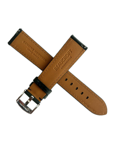 Beaucroft Teal Dark Green Horween Strap - Navy Blue stitching