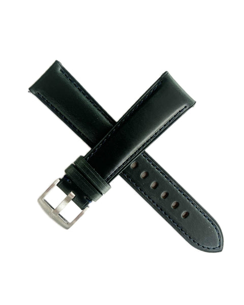 Beaucroft Teal Dark Green Horween Strap - Navy Blue stitching