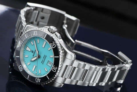 Monta Oceanking, 60-Minute Bezel, with Date, Turquoise Dial, Ceramic Bezel